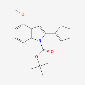 molecular formula C19H23NO3 B3027291 tert-Butyl 2-(cyclopent-1-en-1-yl)-4-methoxy-1H-indole-1-carboxylate CAS No. 1269629-14-2