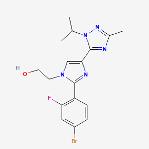 molecular formula C17H19BrFN5O B3027305 2-(2-(4-Bromo-2-fluorophenyl)-4-(1-isopropyl-3-methyl-1H-1,2,4-triazol-5-yl)-1H-imidazol-1-yl)ethanol CAS No. 1282516-77-1