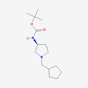 molecular formula C15H28N2O2 B3027352 (S)-tert-Butyl 1-(cyclopentylmethyl)pyrrolidin-3-ylcarbamate CAS No. 1286208-59-0