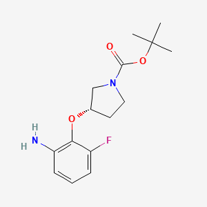 molecular formula C15H21FN2O3 B3027359 (S)-tert-Butyl 3-(2-amino-6-fluorophenoxy)pyrrolidine-1-carboxylate CAS No. 1286208-82-9