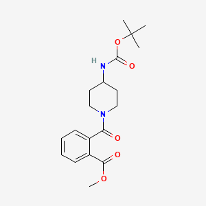 molecular formula C19H26N2O5 B3027383 Methyl 2-[4-(tert-butoxycarbonylamino)piperidine-1-carbonyl]benzoate CAS No. 1286263-55-5