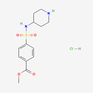 molecular formula C13H19ClN2O4S B3027390 Methyl 4-(N-piperidin-4-ylsulfamoyl)benzoate hydrochloride CAS No. 1286264-69-4
