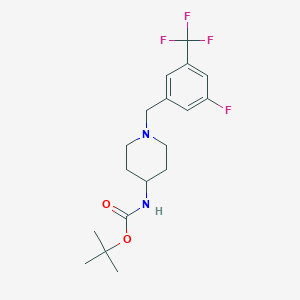 molecular formula C18H24F4N2O2 B3027447 tert-Butyl 1-[3-fluoro-5-(trifluoromethyl)benzyl]piperidin-4-ylcarbamate CAS No. 1286275-20-4