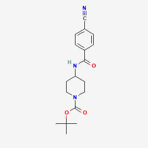 molecular formula C18H23N3O3 B3027448 tert-Butyl 4-(4-cyanobenzoylamino)piperidine-1-carboxylate CAS No. 1286275-34-0