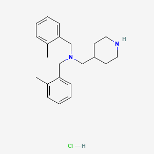 molecular formula C22H31ClN2 B3027473 N,N-Bis(2-methylbenzyl)-1-(piperidin-4-yl)methanamine hydrochloride CAS No. 1289386-47-5