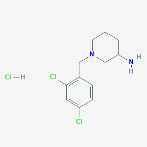 molecular formula C12H17Cl3N2 B3027482 1-(2,4-Dichlorobenzyl)piperidin-3-amine hydrochloride CAS No. 1289387-60-5