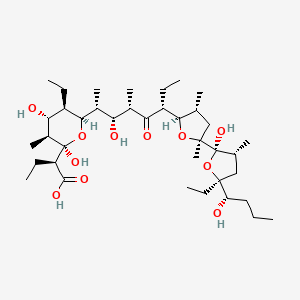 (2S)-2-[(2R,3S,4R,5R,6R)-5-ethyl-6-[(2R,3R,4S,6R)-6-[(2R,3R,5S)-5-[(2R,3R,5S)-5-ethyl-2-hydroxy-5-[(1S)-1-hydroxybutyl]-3-methyloxolan-2-yl]-3,5-dimethyloxolan-2-yl]-3-hydroxy-4-methyl-5-oxooctan-2-yl]-2,4-dihydroxy-3-methyloxan-2-yl]butanoic acid