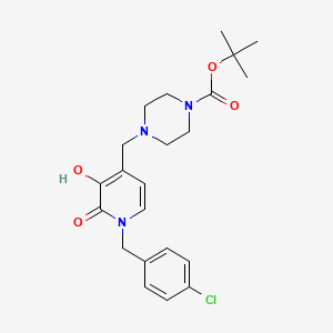 Tert-butyl 4-((1-(4-chlorobenzyl)-3-hydroxy-2-oxo-1,2-dihydropyridin-4-yl)methyl)piperazine-1-carboxylate