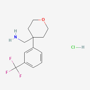 4-[3-(Trifluoromethyl)phenyl]oxan-4-ylmethanamine hydrochloride