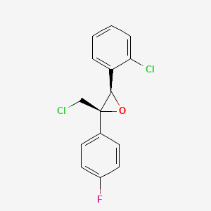 molecular formula C15H11Cl2FO B3027546 2-(Chloromethyl)-3-(2-chlorophenyl)-2-(4-fluorophenyl)oxirane CAS No. 133024-33-6