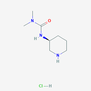molecular formula C8H18ClN3O B3027572 (S)-3,3-Dimethyl-1-(piperidin-3-yl)ureahydrochloride CAS No. 1338222-39-1