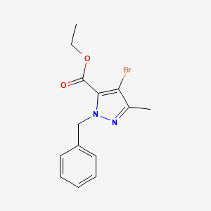 molecular formula C14H15BrN2O2 B3027624 Ethyl 1-benzyl-4-bromo-3-methyl-1H-pyrazole-5-carboxylate CAS No. 1352925-94-0