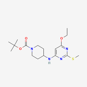 molecular formula C17H28N4O3S B3027650 tert-Butyl 4-((6-ethoxy-2-(methylthio)pyrimidin-4-yl)amino)piperidine-1-carboxylate CAS No. 1353966-83-2