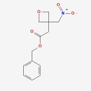 molecular formula C13H15NO5 B3027755 Benzyl 2-(3-(nitromethyl)oxetan-3-yl)acetate CAS No. 1379811-87-6