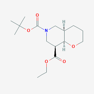molecular formula C16H27NO5 B3027886 Racemic-(4aR,8S,8aR)-6-tert-butyl 8-ethyl hexahydro-2H-pyrano[3,2-c]pyridine-6,8(7H)-dicarboxylate CAS No. 1422344-50-0