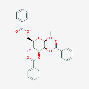 molecular formula C28H25FO8 B030279 (4,5-Dibenzoyloxy-3-fluoro-6-methoxyoxan-2-yl)methyl benzoate CAS No. 84065-98-5