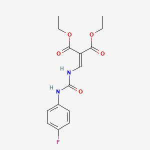 molecular formula C15H17FN2O5 B3027920 Diethyl 2-((3-(4-fluorophenyl)ureido)methylene)malonate CAS No. 1437323-24-4