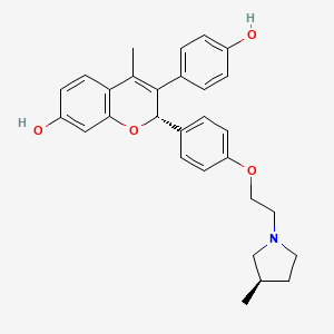 (2S)-3-(4-hydroxyphenyl)-4-methyl-2-(4-{2-[(3R)-3-methylpyrrolidin-1-yl]ethoxy}phenyl)-2H-1-benzopyran-7-ol