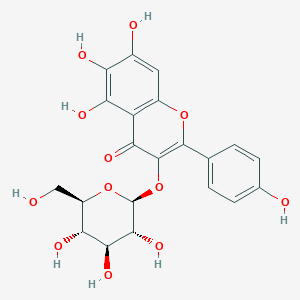 molecular formula C21H20O12 B3028008 5,6,7-Trihydroxy-2-(4-hydroxyphenyl)-3-[3,4,5-trihydroxy-6-(hydroxymethyl)oxan-2-yl]oxychromen-4-one CAS No. 145134-61-8