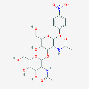 molecular formula C22H31N3O13 B3028014 N-[2-[5-acetamido-3-hydroxy-2-(hydroxymethyl)-6-(4-nitrophenoxy)oxan-4-yl]oxy-4,5-dihydroxy-6-(hydroxymethyl)oxan-3-yl]acetamide CAS No. 1456553-26-6