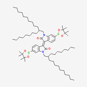 molecular formula C68H112B2N2O6 B3028077 N,N'-Bis(2-octyldodecyl)-6,6'-bis(4,4,5,5-tetramethyl-1,3,2-dioxaborolan-2-yl)isoindigo CAS No. 1563062-80-5