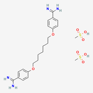 molecular formula C23H36N4O8S2 B3028119 Heptamidine dimethanesulfonate 