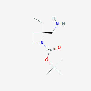 molecular formula C11H22N2O2 B3028137 tert-butyl (2S)-2-(aminomethyl)-2-ethylazetidine-1-carboxylate CAS No. 1630815-45-0