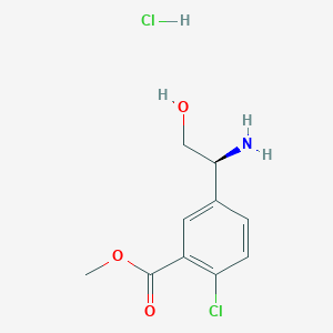 molecular formula C10H13Cl2NO3 B3028139 methyl 5-[(1S)-1-amino-2-hydroxyethyl]-2-chlorobenzoate hydrochloride CAS No. 1630815-54-1