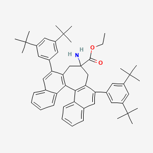 molecular formula C54H63NO2 B3028184 ethyl 13-amino-10,16-bis(3,5-ditert-butylphenyl)pentacyclo[13.8.0.02,11.03,8.018,23]tricosa-1(15),2(11),3,5,7,9,16,18,20,22-decaene-13-carboxylate CAS No. 1678540-23-2