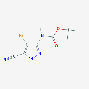 molecular formula C10H13BrN4O2 B3028195 tert-Butyl (4-bromo-5-cyano-1-methyl-1H-pyrazol-3-yl)carbamate CAS No. 1692905-93-3