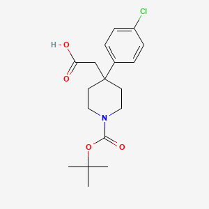 molecular formula C18H24ClNO4 B3028206 2-[1-(tert-Butoxycarbonyl)-4-(4-chlorophenyl)piperidin-4-yl]acetic acid CAS No. 1707367-82-5