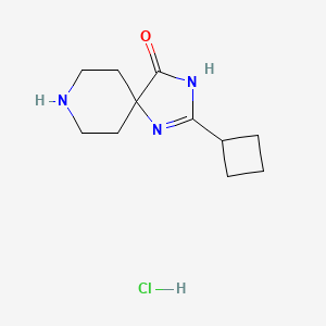 molecular formula C11H18ClN3O B3028211 2-Cyclobutyl-1,3,8-triazaspiro[4.5]dec-1-en-4-one hydrochloride CAS No. 1707575-94-7