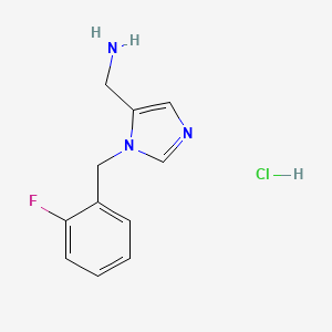 molecular formula C11H13ClFN3 B3028214 [1-(2-Fluorobenzyl)-1H-imidazol-5-yl]methanamine hydrochloride CAS No. 1707584-12-0