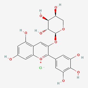 molecular formula C20H19ClO11 B3028221 Delphinidin 3-arabinoside CAS No. 171370-55-1