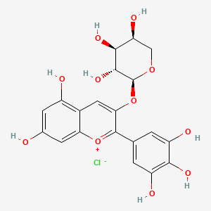 molecular formula C20H19ClO11 B3028221 Delphinidin-3-o-arabinoside CAS No. 171370-55-1