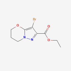 molecular formula C9H11BrN2O3 B3028239 Ethyl 3-bromo-6,7-dihydro-5H-pyrazolo[5,1-b][1,3]oxazine-2-carboxylate CAS No. 1779121-90-2