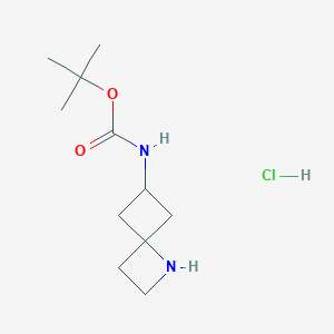 molecular formula C11H21ClN2O2 B3028258 tert-Butyl 1-azaspiro[3.3]heptan-6-ylcarbamate hydrochloride CAS No. 1788044-12-1