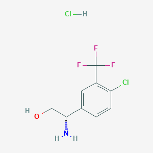 molecular formula C9H10Cl2F3NO B3028294 (S)-2-Amino-2-(4-chloro-3-(trifluoromethyl)phenyl)ethanol hydrochloride CAS No. 1810074-79-3