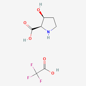 molecular formula C7H10F3NO5 B3028299 cis-3-Hydroxypyrrolidine-2-carboxylic acid; trifluoroacetic acid CAS No. 1818843-17-2