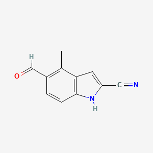 molecular formula C11H8N2O B3028316 5-formyl-4-methyl-1H-indole-2-carbonitrile CAS No. 1857296-22-0