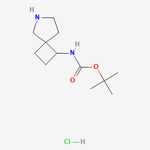 molecular formula C12H23ClN2O2 B3028357 tert-butyl N-{6-azaspiro[3.4]octan-1-yl}carbamate hydrochloride CAS No. 1946021-32-4