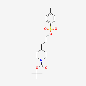 molecular formula C20H31NO5S B3028417 tert-Butyl 4-(3-{[(4-methylbenzene)sulfonyl]oxy}propyl)piperidine-1-carboxylate CAS No. 203306-85-8
