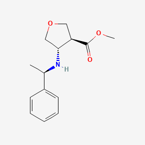 molecular formula C14H19NO3 B3028429 rel-Methyl (3S,4S)-4-{[(1R)-1-phenylethyl]amino}oxolane-3-carboxylate CAS No. 2055840-97-4