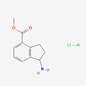 molecular formula C11H14ClNO2 B3028474 Methyl 1-amino-2,3-dihydro-1H-indene-4-carboxylate hydrochloride CAS No. 2102410-29-5