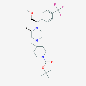 molecular formula C26H40F3N3O3 B3028747 Tert-butyl 4-((s)-4-((r)-2-methoxy-1-(4-(trifluoromethyl)phenyl)ethyl)-3-methylpiperazin-1-yl)-4-methylpiperidine-1-carboxylate CAS No. 306298-26-0