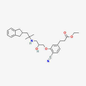 Ethyl 3-[4-cyano-3-[3-[[1-(2,3-dihydro-1H-inden-2-yl)-2-methylpropan-2-yl]amino]-2-hydroxypropoxy]phenyl]propanoate