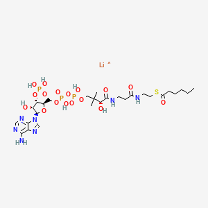 molecular formula C27H46LiN7O17P3S B3028874 Coenzyme A, S-hexanoate, lithium salt CAS No. 369656-99-5