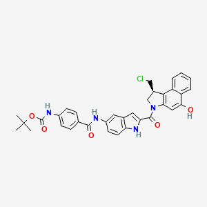 molecular formula C34H31ClN4O5 B3028882 tert-butyl N-[4-[[2-[(1S)-1-(chloromethyl)-5-hydroxy-1,2-dihydrobenzo[e]indole-3-carbonyl]-1H-indol-5-yl]carbamoyl]phenyl]carbamate CAS No. 372954-15-9