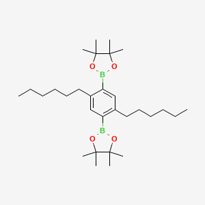 molecular formula C30H52B2O4 B3028890 2,2'-(2,5-Dihexyl-1,4-phenylene)bis(4,4,5,5-tetramethyl-1,3,2-dioxaborolane) CAS No. 374934-77-7