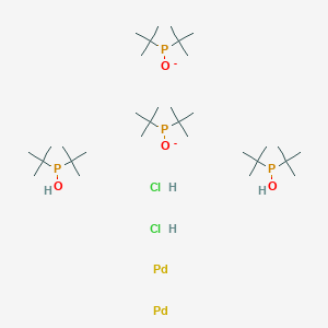 molecular formula C32H76Cl2O4P4Pd2-2 B3028908 Ditert-butylphosphinite;ditert-butylphosphinous acid;palladium;dihydrochloride CAS No. 386706-31-6